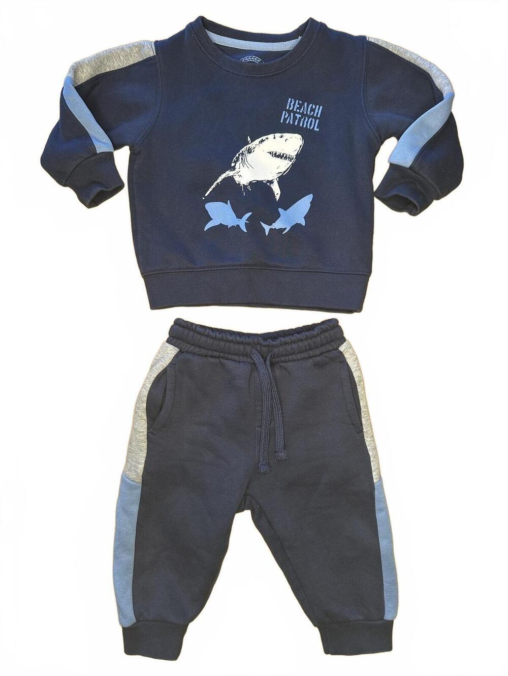 Minnie Minors Sharks Graphic Sweatshirt Pants Set 12-18M